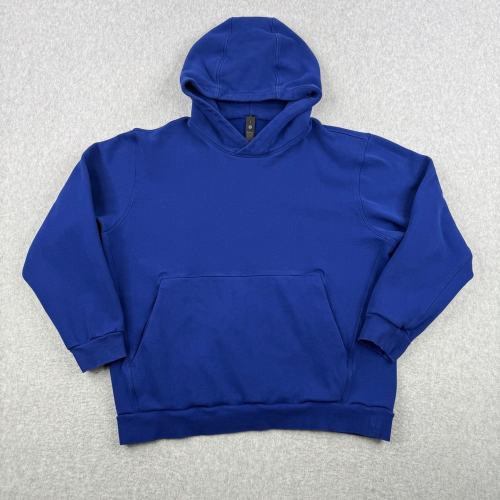 Lululemon Hoodie Mens Large Blue Steady State Relaxed Fit Pullover Sweatshirt